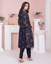 Riaz Arts Kamyar Luxury Winter Embroidered Wool Touch Peach Suit