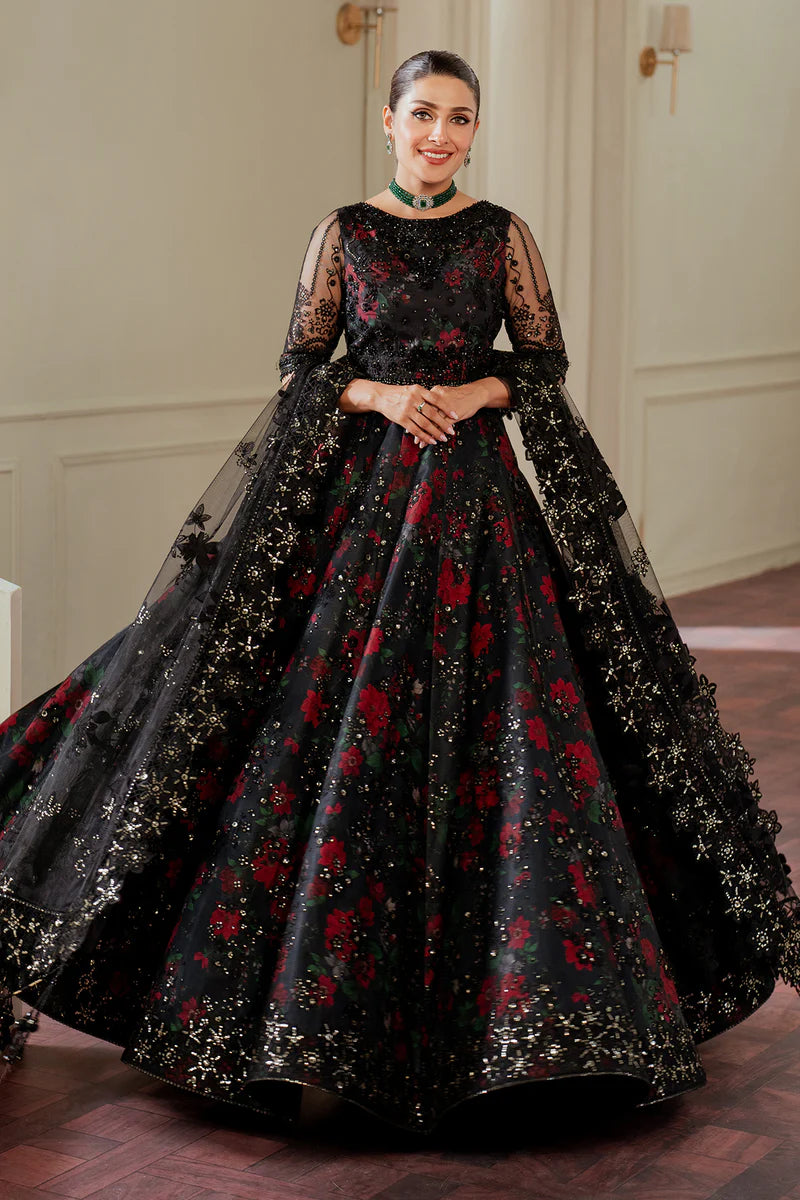 Luxury 12-Piece Handmade Embroidered Net Suit | Organza Sleeves Border, Digital Silk Lining & Dyed Silk Trouser – Unstitched Bridal & Formal Wear