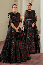 Luxury 12-Piece Handmade Embroidered Net Suit | Organza Sleeves Border, Digital Silk Lining & Dyed Silk Trouser – Unstitched Bridal & Formal Wear
