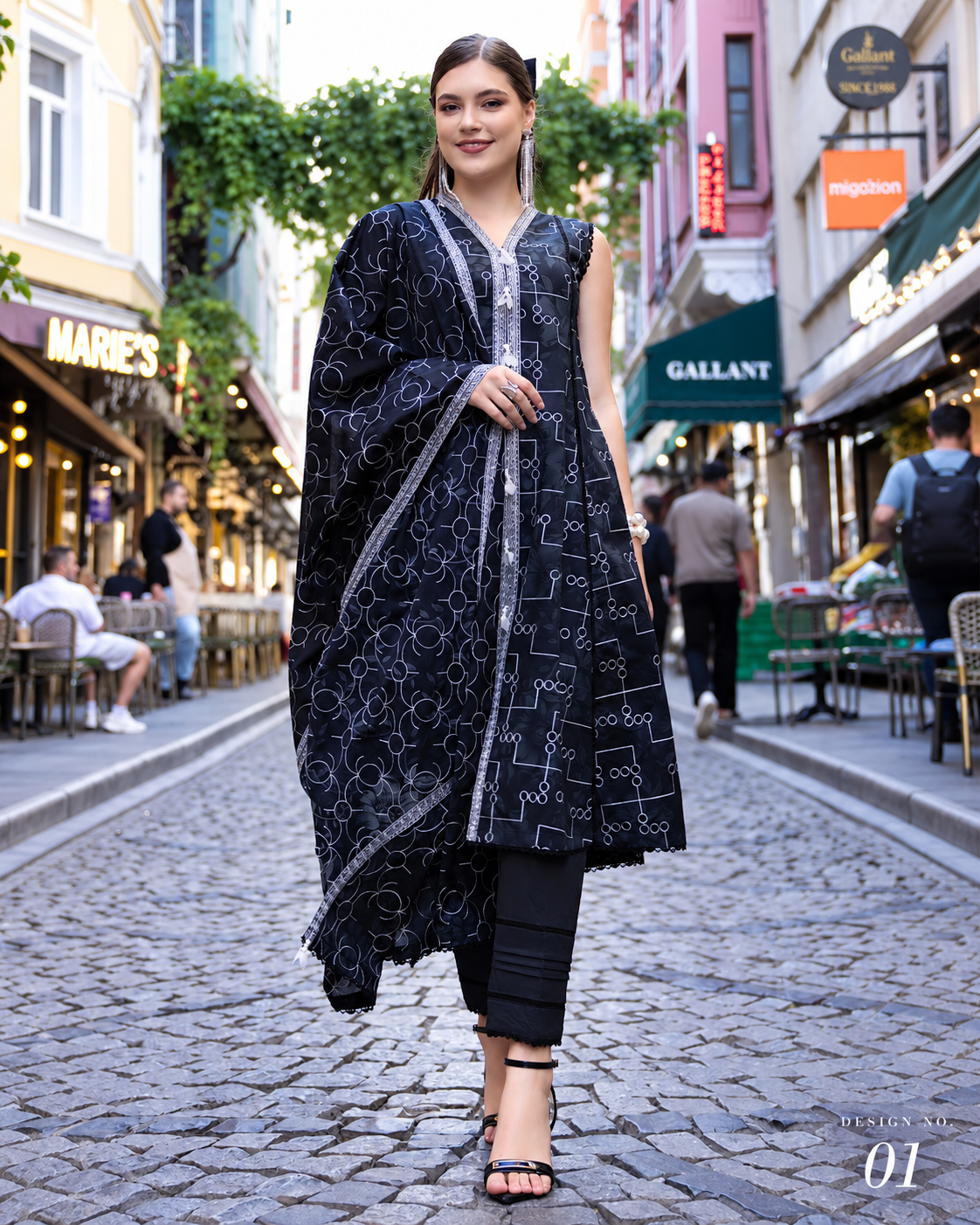 Alzohaib DHAGAKARI Digital Printed Embroidered 3 Piece Lawn Suit