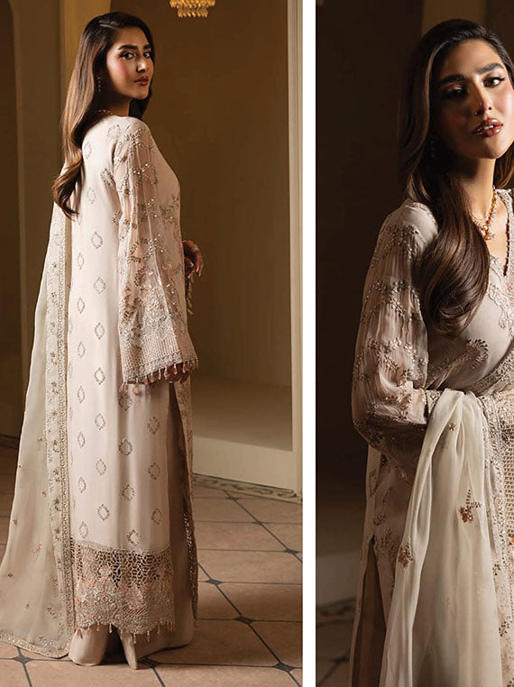 Aashnai By Lavish Luxury Chiffon Collection 2025 (ASH-09 Snowfall Dreams)