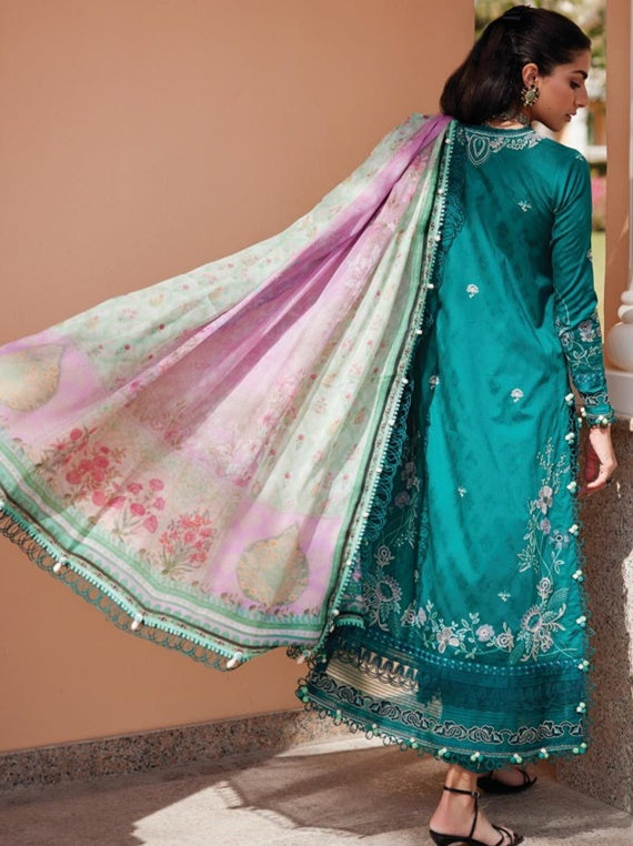 WES By Farah Talib Aziz Luxury Unstitched Lawn Collection 2025 (FTA-04)