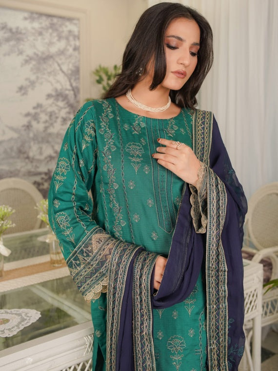 Manizay Sunehray Rang Premium Embroidered Viscos Collection (M-09)