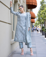 Alzohaib DHAGAKARI Digital Printed Embroidered 3 Piece Lawn Suit