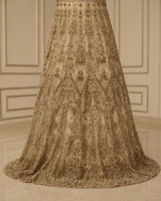 Champagne Gold Handmade Cora Dabka Maxi Dress for Wedding – Ready to Wear