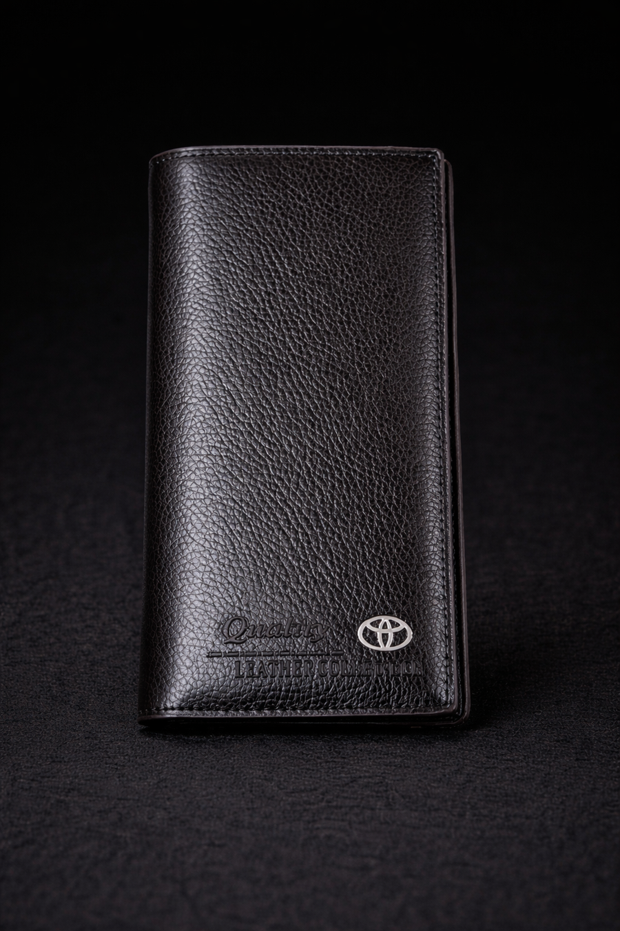 Men’s Brown Textured Long Bifold Wallet – PU Leather Card Holder, Cash & Mobile Organizer Wallet