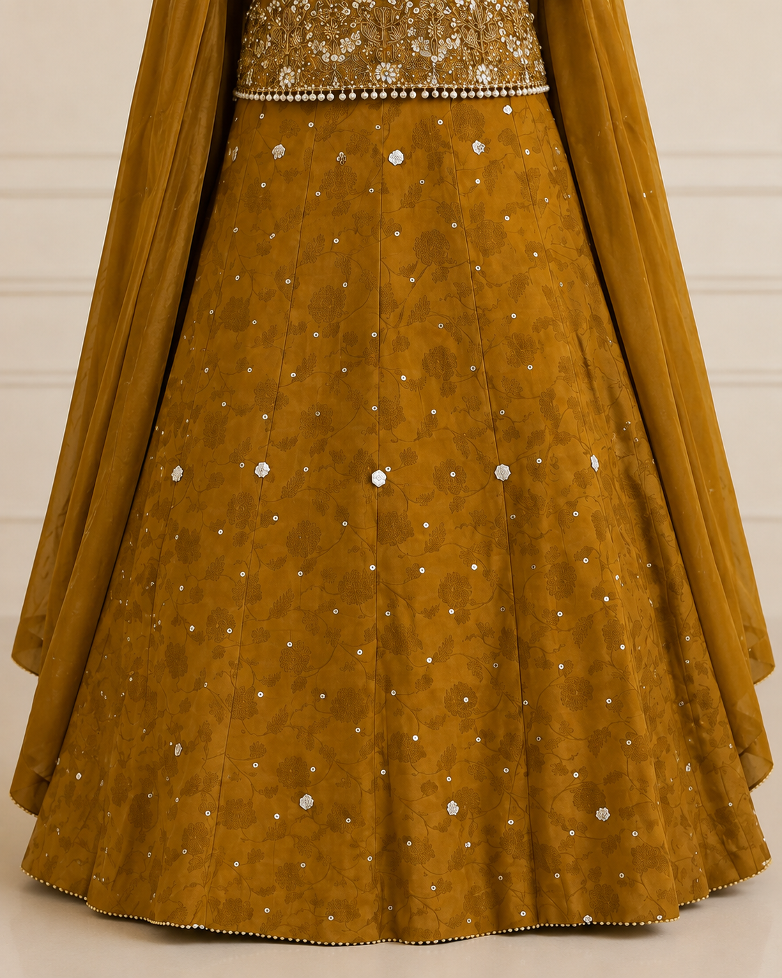 Mustard Mehndi Dress – Handmade Lehenga Set
