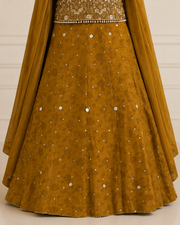 Mustard Mehndi Dress – Handmade Lehenga Set