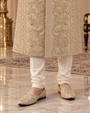 Luxury Handmade Groom Sherwani Full Set – Kullah, Inner Suit & Khussa