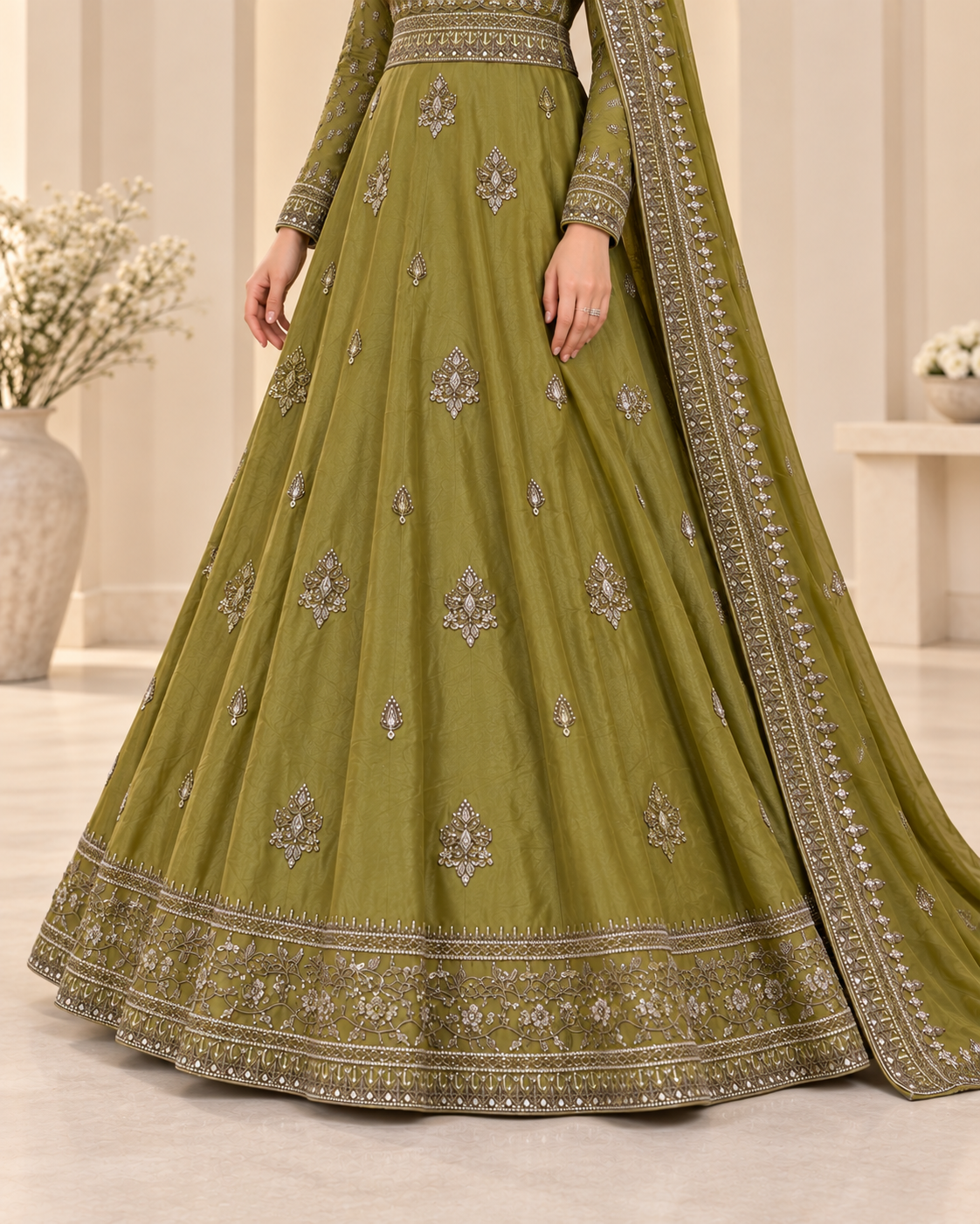 Luxury Mehndi Lehnga – Traditional Wedding Wear