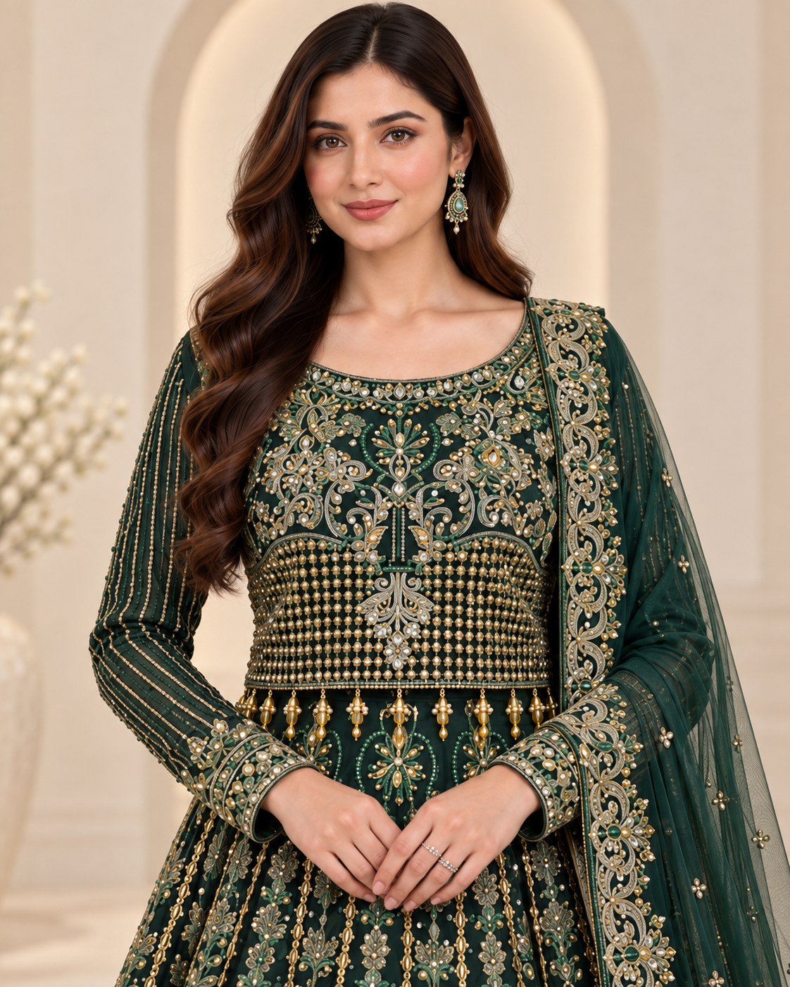 Designer Mehndi Lehnga – Luxury Festive Ensemble