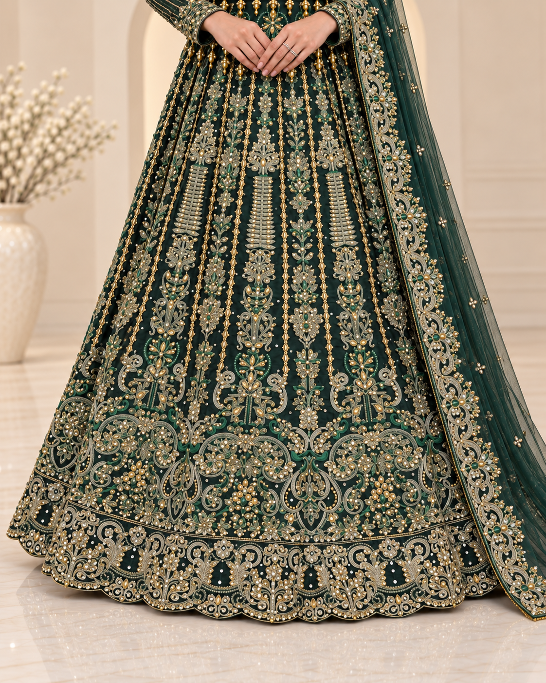 Designer Mehndi Lehnga – Luxury Festive Ensemble