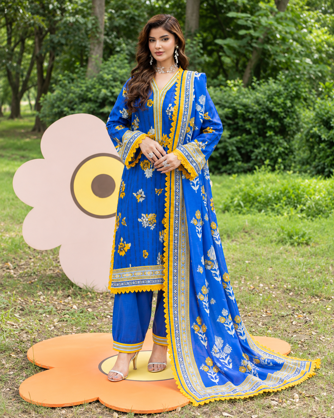 Alzohaib Colors Khaddar Digital Printed 3 Piece Suit