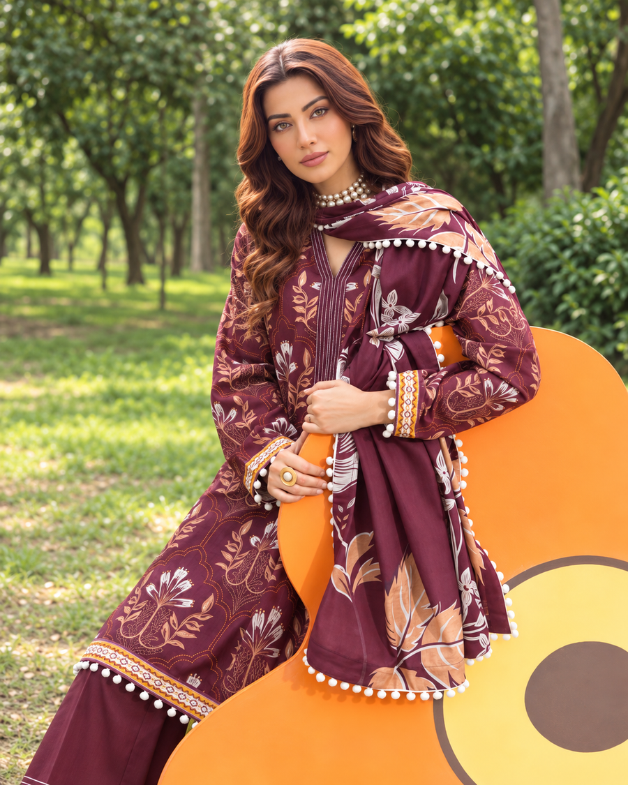 Alzohaib Colors Khaddar Digital Printed 3 Piece Suit