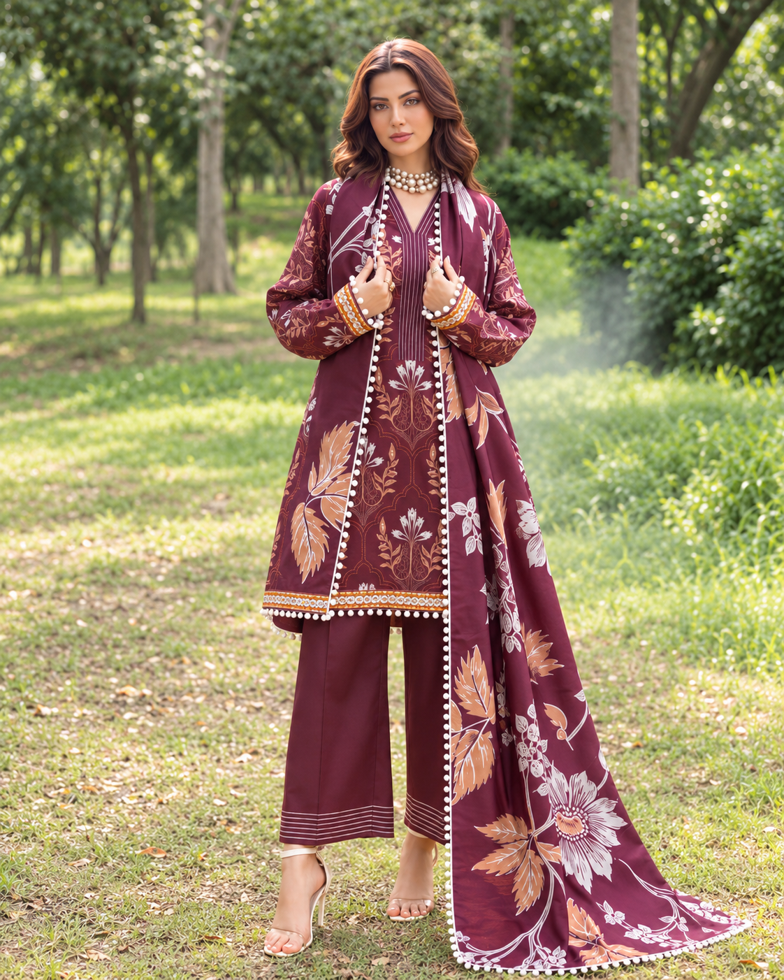 Alzohaib Colors Khaddar Digital Printed 3 Piece Suit