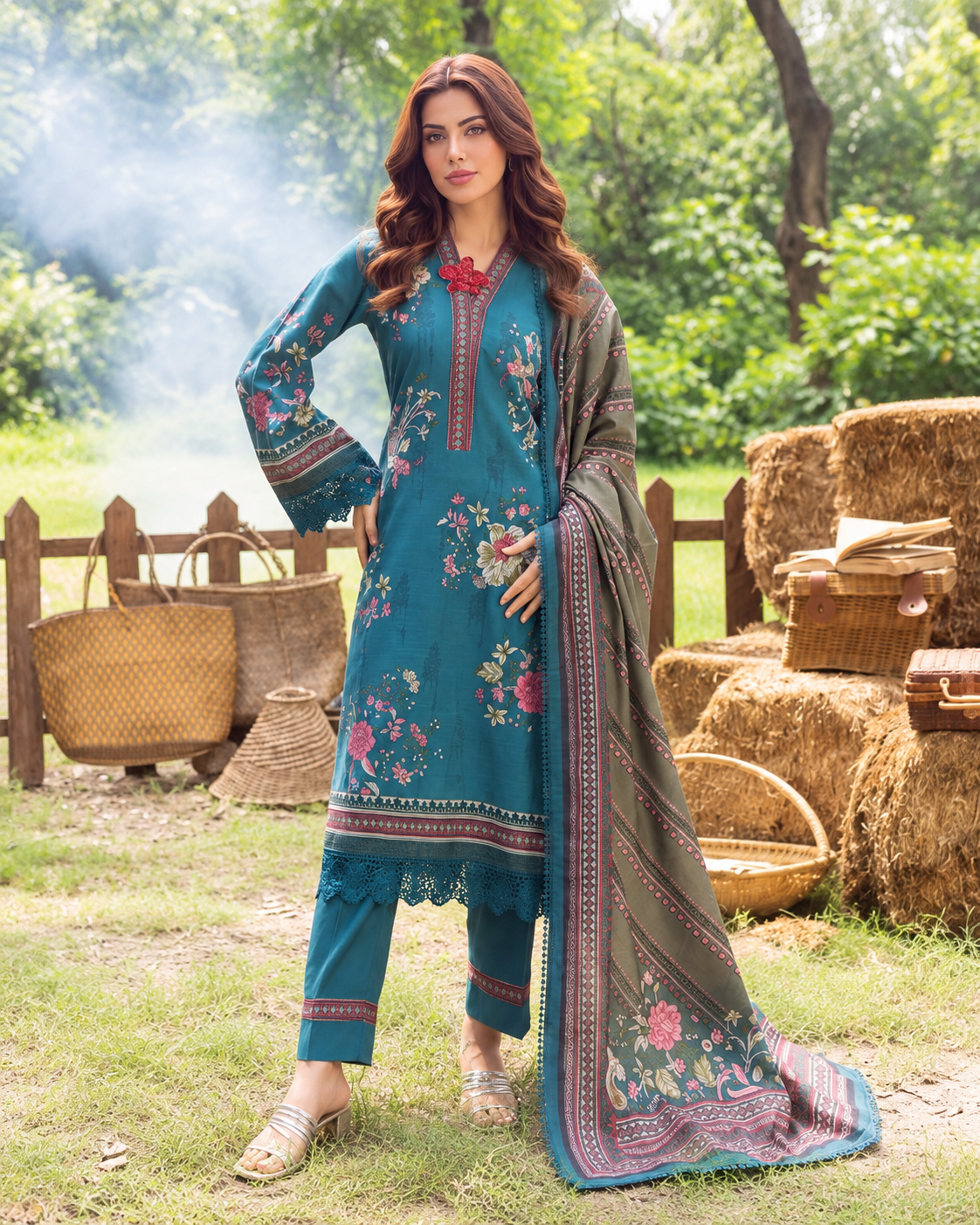 Alzohaib Colors Khaddar Digital Printed 3 Piece Suit