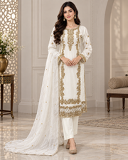 Ivory Gold Handmade Nikah Dress – Ready to Wear & Customizable