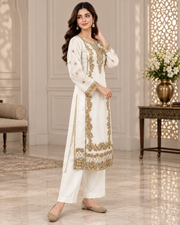 Ivory Gold Handmade Nikah Dress – Ready to Wear & Customizable