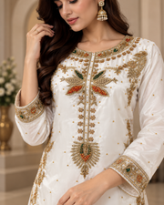 Ivory Multicolor Handmade Nikah Dress – Ready to Wear & Customizable