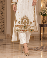 Ivory Multicolor Handmade Nikah Dress – Ready to Wear & Customizable