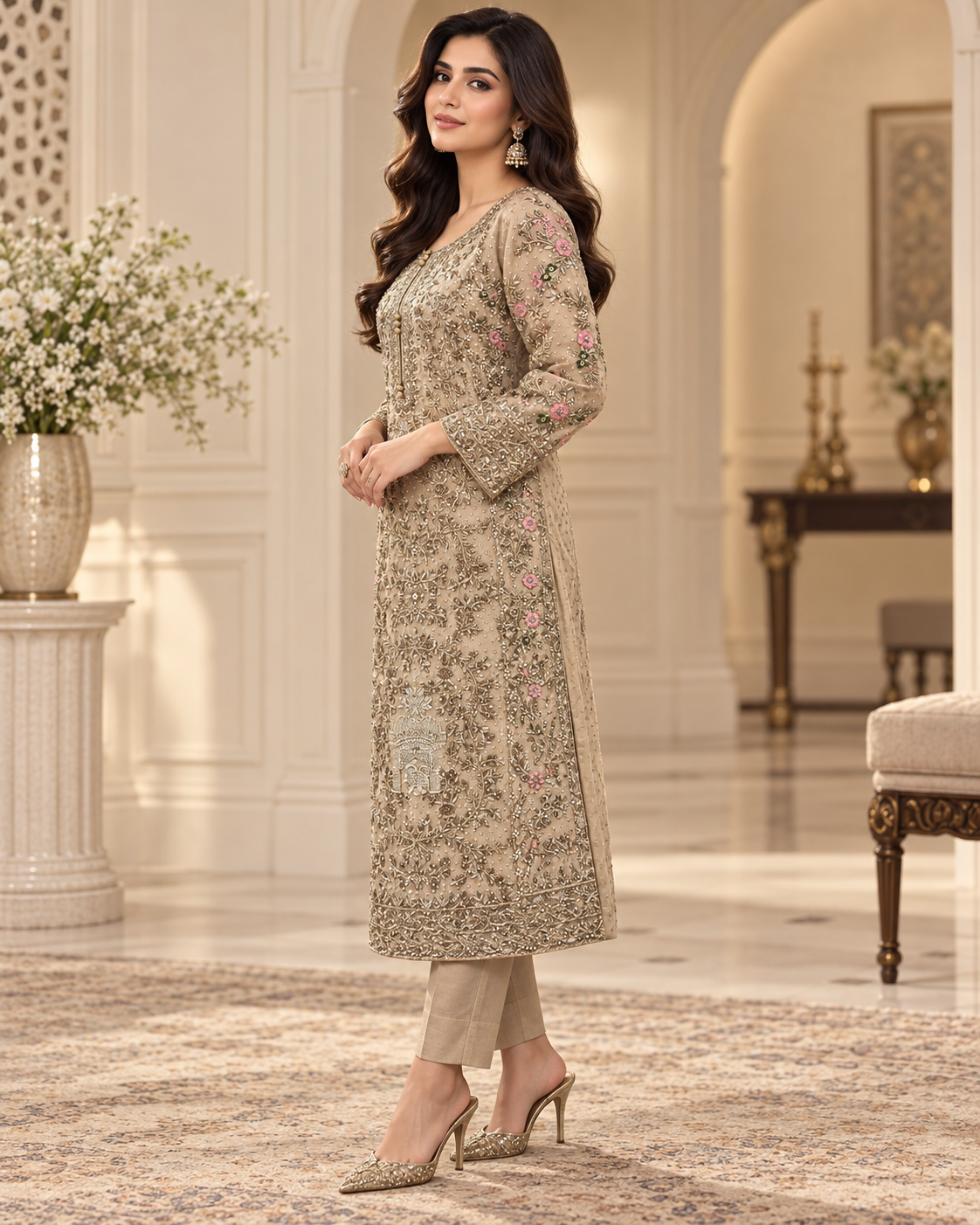 Champagne Gold Handmade Formal Dress – Ready to Wear & Customizable