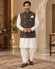Royal Heritage Waistcoat Full Set with Shalwar Kameez & Matching Shoes