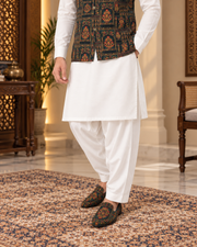 Royal Heritage Waistcoat Full Set with Shalwar Kameez & Matching Shoes