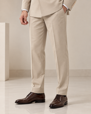 Premium Beige Double-Breasted 3 Piece Suit for Men