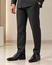 Premium Black Double-Breasted 3 Piece Suit for Men