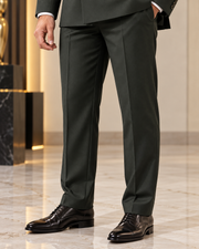 Premium Dark Olive Double-Breasted 3 Piece Suit for Men
