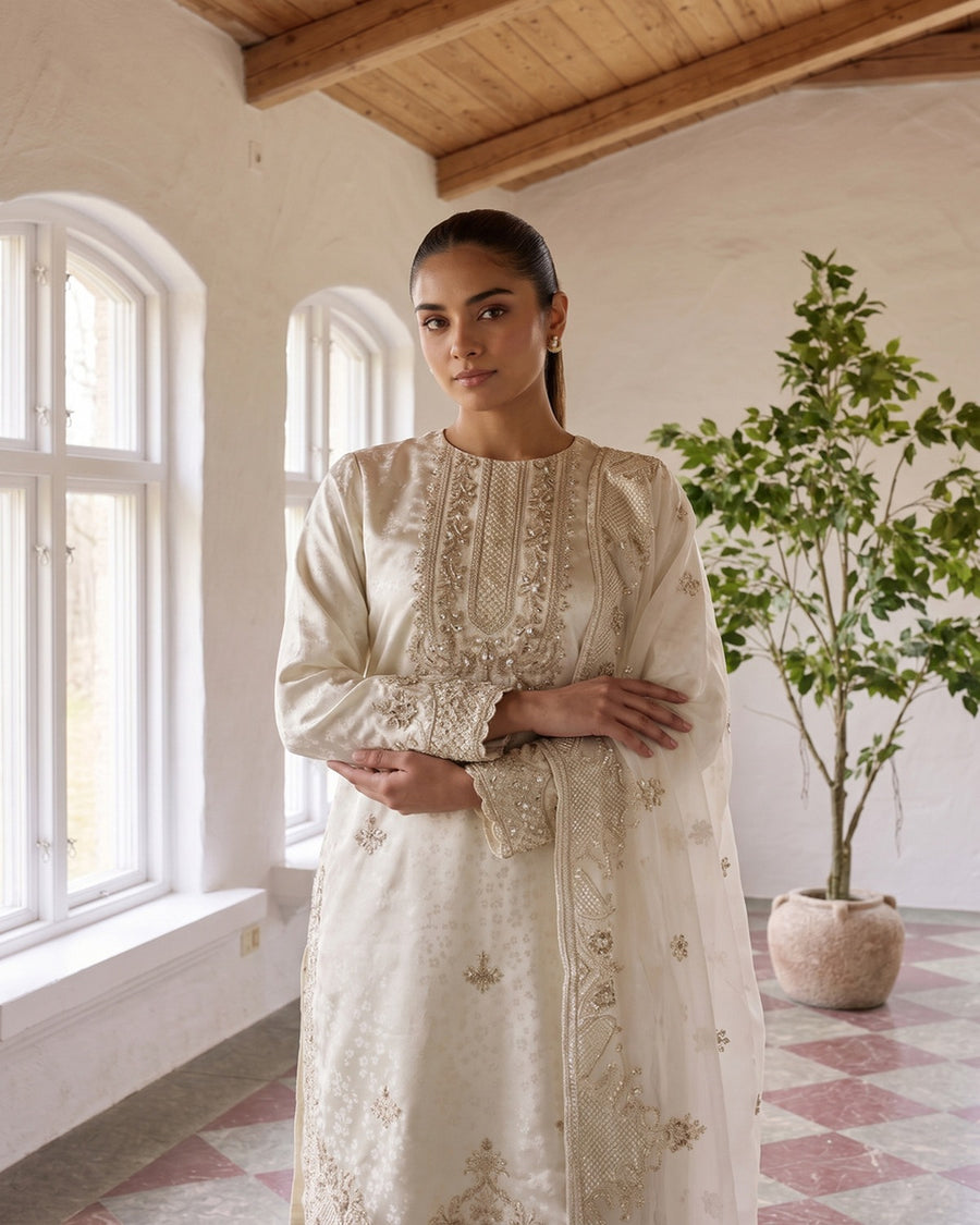 Zainab Collection by Shahid Tawakkal – Fancy Embroidered China Pati 3 Piece Unstitched Suit 2026