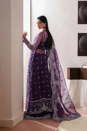 Luxury Handmade Organza Embroidered Panel Suit with Raw Silk Trouser