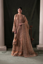 Luxury Handmade Organza Panel Suit with Embroidered Dupatta & Raw Silk Trouser