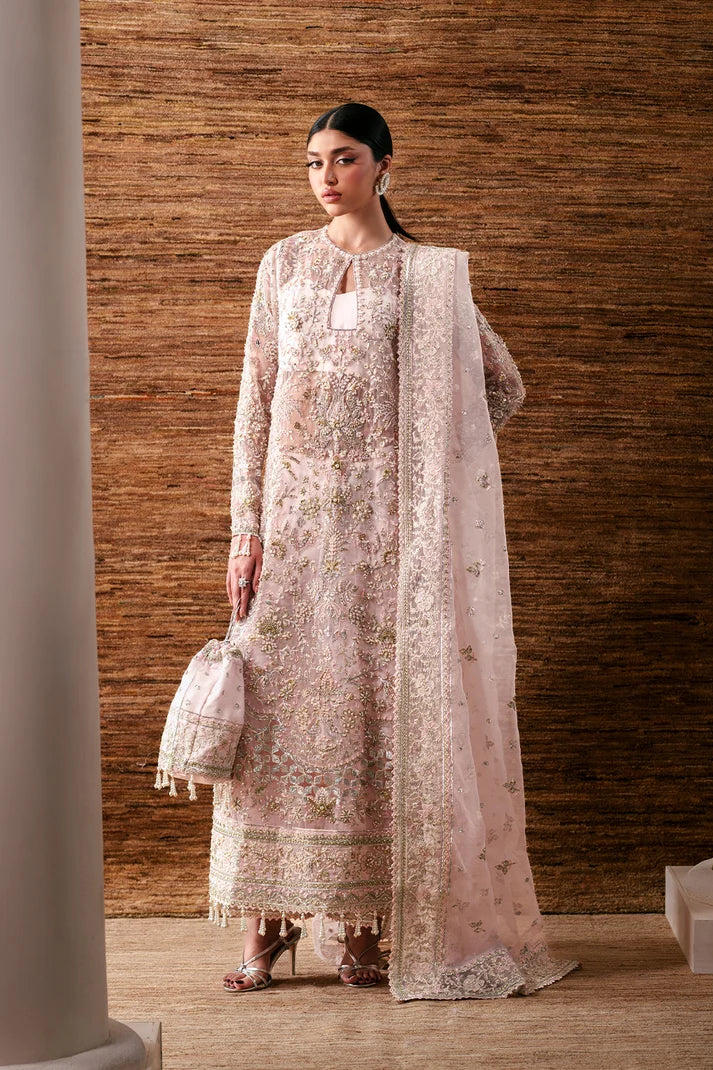 Luxury Handmade Organza Embroidered Suit with Raw Silk Trouser
