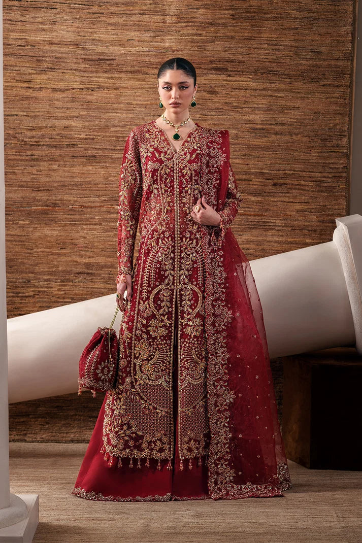 Luxury Handmade Organza Embroidered Suit with Raw Silk Trouser