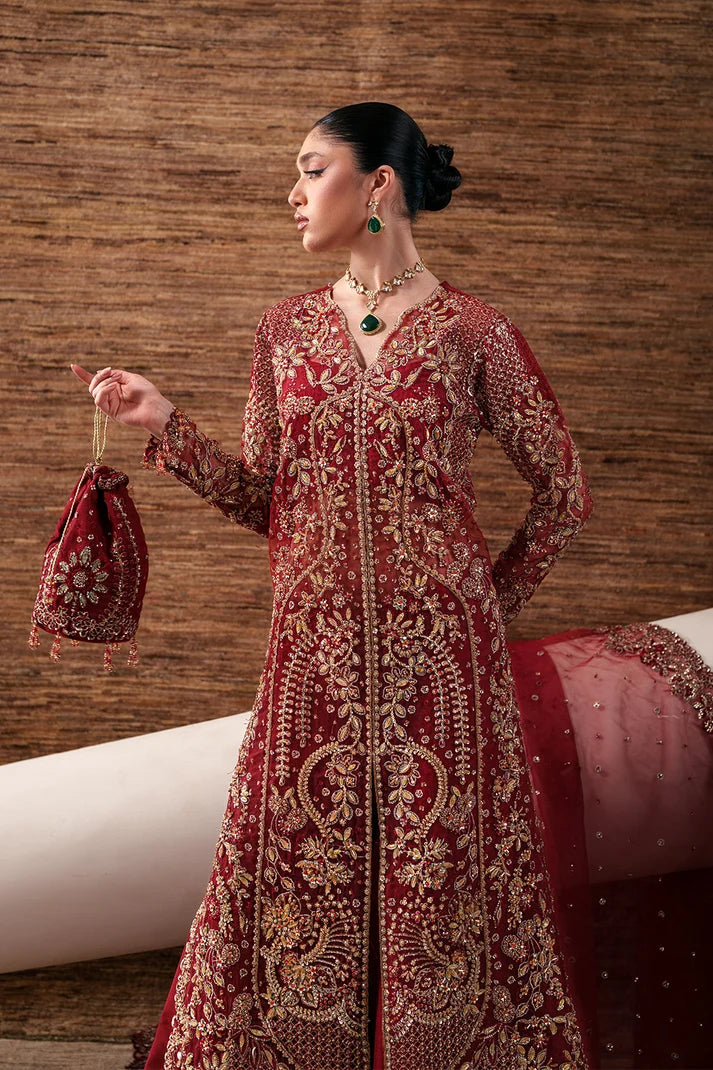 Luxury Handmade Organza Embroidered Suit with Raw Silk Trouser