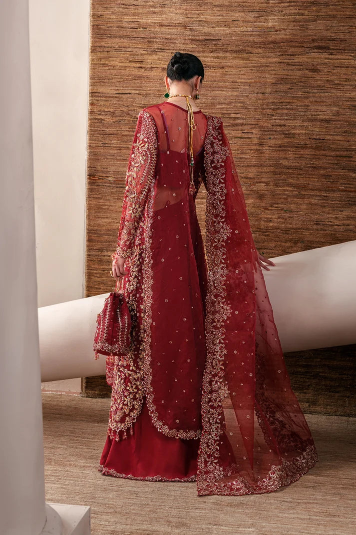 Luxury Handmade Organza Embroidered Suit with Raw Silk Trouser