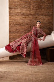 Luxury Handmade Organza Embroidered Suit with Raw Silk Trouser