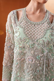 Luxury Organza Embroidered Handmade Suit with Dupatta & Raw Silk Trouser