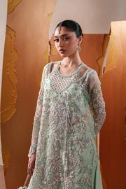 Luxury Organza Embroidered Handmade Suit with Dupatta & Raw Silk Trouser