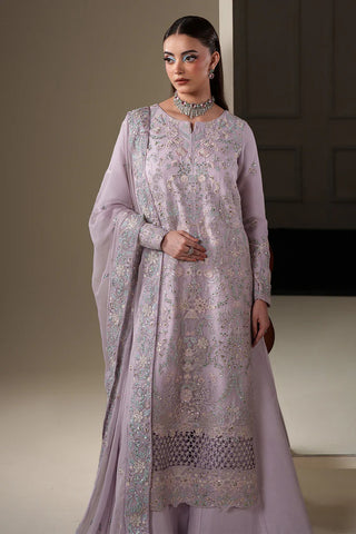 Emaan Adeel Nouvelle Luxury Chiffon New Arrival 3 Piece Unstitched Embroidered Suit with Organza Borders & Raw Silk Trouser | Star Fabrics