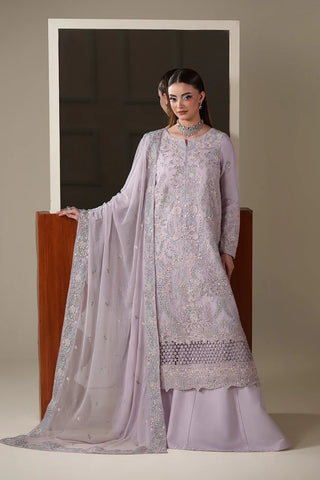Emaan Adeel Nouvelle Luxury Chiffon New Arrival 3 Piece Unstitched Embroidered Suit with Organza Borders & Raw Silk Trouser | Star Fabrics