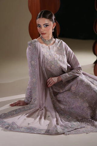 Emaan Adeel Nouvelle Luxury Chiffon New Arrival 3 Piece Unstitched Embroidered Suit with Organza Borders & Raw Silk Trouser | Star Fabrics
