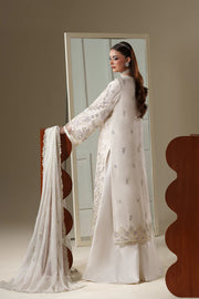 Emaan Adeel Nouvelle Luxury Chiffon 3 Piece Unstitched Embroidered Suit with Organza Lace & Raw Silk Trouser | Star Fabrics