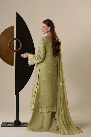 Emaan Adeel Nouvelle Luxury Chiffon New Arrival 3 Piece Unstitched Embroidered Suit with Organza Borders & Raw Silk Trouser | Star Fabrics
