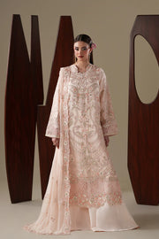 Emaan Adeel Nouvelle Luxury Chiffon 3 Piece Unstitched Embroidered Suit with Organza Borders & Raw Silk Trouser | Star Fabrics