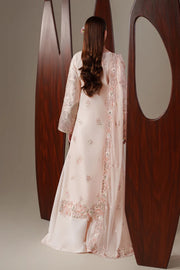 Emaan Adeel Nouvelle Luxury Chiffon 3 Piece Unstitched Embroidered Suit with Organza Borders & Raw Silk Trouser | Star Fabrics