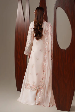 Emaan Adeel Nouvelle Luxury Chiffon 3 Piece Unstitched Embroidered Suit with Organza Borders & Raw Silk Trouser | Star Fabrics