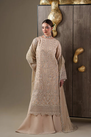Emaan Adeel Luxury Chiffon Embroidered 3 Piece Unstitched Suit with Organza Borders & Raw Silk Trouser | Star Fabrics