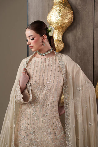 Emaan Adeel Luxury Chiffon Embroidered 3 Piece Unstitched Suit with Organza Borders & Raw Silk Trouser | Star Fabrics
